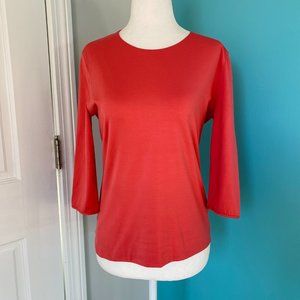 Akris Fitted 3/4-Sleeve Stretch-Jersey Top (size S)